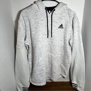 Adidas Sweatshirt Hoodie Men's Size Medium Long Sleeve Pocket Logo White Black